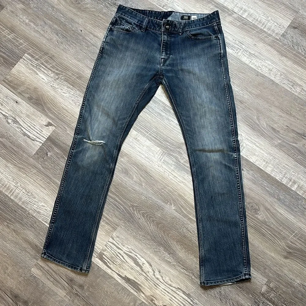 VOLCOM• vorta form• slim form• men’s size 30• indigo blue distressed (1532)